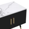 Modern TV Stand With 2 Cabinets & Open Compartments, Entertainment Center For Tvs Up To 80'', Television Console For Living Room - White / Black - Image 25