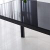 Dining Table With Metal Leg And Glass, Modern Space Saving Kitchen Table For Living Room Glass Table, Dining Table, Kitchen Table, Coffee Table - Black - Image 2