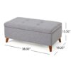 Kinetics - Upholstered Storage Ottoman With Lift-Top And Button Tufted Seat - Light Gray - Image 3