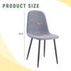 (Set of 4) Fabric Back And Metal Combined Spoon Chairs Perfectly Matching Minimalist And Scandinavian Style Homes - Gray / Black - Image 3