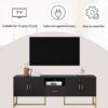 Modern TV Stand For TV Up To 70", TV Cabinet With 1 Drawer, 2 Cabinets And Metal Legs, Handles And Anti-Tip Device For Living Room - Black - Image 10