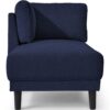 Mid-Century Modern Linen Corner Lounge Chair, Upholstered Indoor Chaise Lounge, Sleeper Sofa Bed - Blue - Image 5