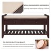 Multipurpose Entryway Storage Bench With Cushioned Seat And Drawers - Espresso - Image 7