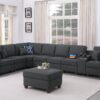 Hannah - Sectional Sofa With Ottoman - Dark Gray - Image 8