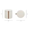 Brandy - Round Upholstered Storage Ottoman With Leather Accent - Flax White - Image 10