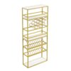 LED Tall LED Tall Wine Rack Freestanding Floor, 7 Tier Wine Baker Rack With Glass Holder & Wine Storage, Industrial Wine Display Shelf Wine Bar Cabinet For Bar - White / Gold - Image 15