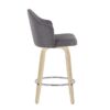 Ahoy - Mid-Century Modern Fixed Height Counter Stool With Natural Legs / Round Chrome Footrest (Set of 2) - Gray - Image 3