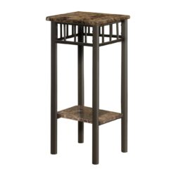 Accent Table Plant Stand Square Marble Look - Espresso