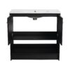 Modern 36" Bathroom Vanity With Ceramic Sink And Soft Closing Doors - Dark Oak - Image 17