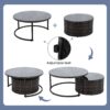 9 Pieces Outdoor Half-Moon Patio Sofa Set, Round Sofa Set, Modern Style Sofa - Brown / Beige - Image 4