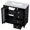 Bathroom Vanity With Two Soft Close Doors, Adjustable Shelves And Three Drawers - Black - Image 19