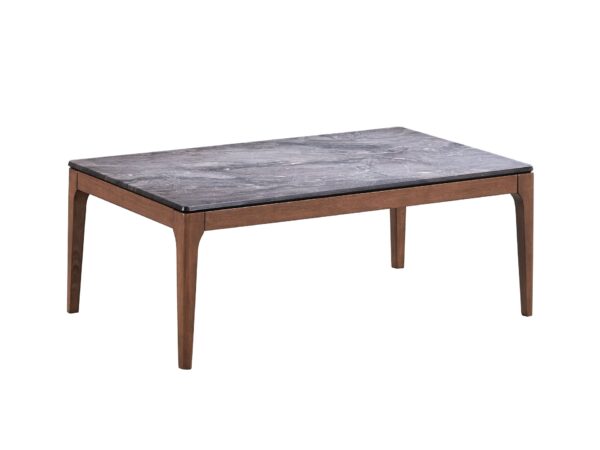 Bevis - Engineered Stone Top Rectangular Coffee Table - Black