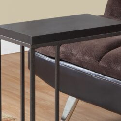 Accent Table, C - Shaped, Contemporary & Modern - Espresso