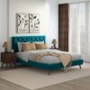 Dillon - Velvet Platform Bed - Blue - Image 7