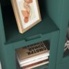 Modern Painted Cabinet With Glass Doors And Drawer - Green - Image 11