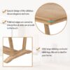 Topmax - 5 Piece Rustic Dining Table Set With 4 Upholstered Chairs, Rectangular Dining Table With Trestle Table Base - Natural - Image 7
