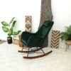 Chel - Mid-Century Modern Velvet Rocking Chair - Green - Image 4