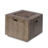 Outdoor Patio Gas Burning Fire Pit Table 50, 000 Btu, Square, Iron Wood Pattern - Brown - Image 10
