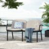 Luna - Outdoor Patio Loveseat With Frame And Cushions Weather Resistant Pp Material - Beige / Black - Image 2