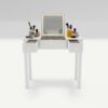 Vanity Table With LED Lights, Flip-Top Mirror And 2 Drawers, Jewelry Storage - Chic White - Image 13