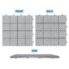 Interlocking Deck Tiles Plastic Waterproof Outdoor All Weather Anti-Slip Bathroom Shower Balcony Porch Strong Weight Capacity Upto 6613 Lbs, Rosette Pattern Pack Of 12 - Gray - Image 4