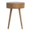 Nordic Circular Shaped Bedside Table - Oak - Image 9