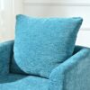 Accent Chair, Boucle Chair, Barrel Chair, Fabric Armchair Club Chair, Upholstered Arm Chair With Solid Wood Legs, Waist Pillow, Padded Single Chair For Living Room / Bedroom / Study / Waiting Room - Teal - Image 17