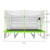10Ft By 17Ft Rectangule Trampoline With Powder-Coated Galvanized Steel Tubes With Basketball Hoop System Advanced Ladder - Green - Image 3