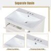 Bathroom Vanity With Top Sink, Modern Bathroom Storage Cabinet 2 Drawers, Single Sink Bathroom Vanity - White - Image 7
