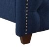 Marcella - King Upholstered Shelter Headboard Bed Set - Dark Sapphire Blue - Image 8