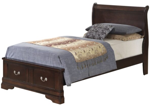 Louis Phillipe - Twin Panel Storage Bed - Cappuccino