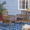 Casa - Acacia Dining Chair Set With Cushions - Dark Gray, 2 Pieces - Image 4
