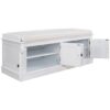 Storage Bench With 4 Doors And Adjustable Shelves, Shoe Bench With Removable Cushion For Living Room, Entryway - White - Image 11