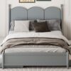 Queen Size Platform Bed With With 2 Big Drawers, Twin Long Size Trundle - Gray - Image 15