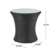 Kono - Outdoor 3 Pieces Chat Set With Cushions And Tempered Glass Tabletop - Black / Ivory - Image 8