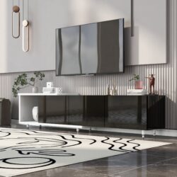 Modern Stylish TV Stand TV Cabinet For 80" TV - White / Black