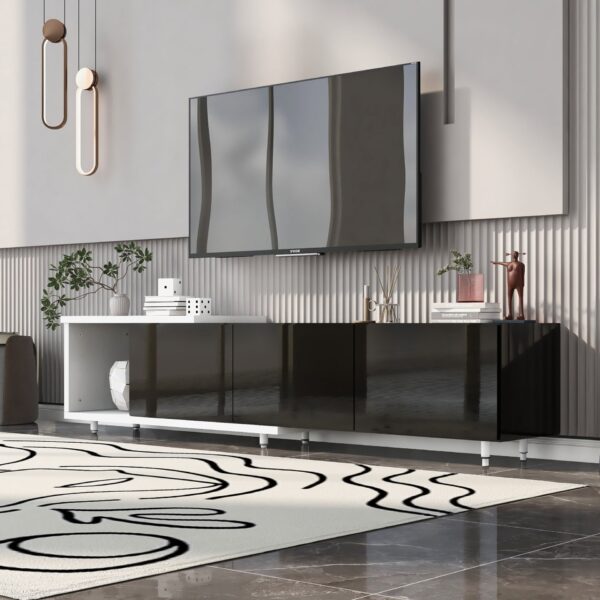 Modern Stylish TV Stand TV Cabinet For 80" TV - White / Black