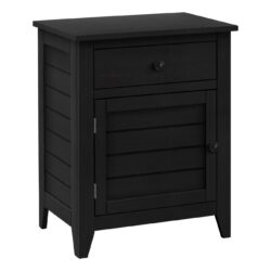 Accent Nightstand, Storage Drawer, Transitional - Black
