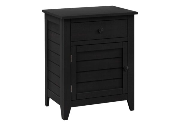 Accent Nightstand, Storage Drawer, Transitional - Black