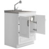 Laundry Cabinet With Faucet And Stainless Steel Sink - White - Image 2