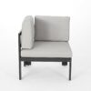 Dursley - Outdoor Aluminum V Shape Sofa Sectional - Beige / Gray - Image 8