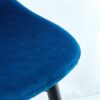 Bar Stools (Set of 2) Velvet Barstool Modern Counter Bar Height Chair With Back, Sturdy Metal Legs & Footrests, Island Stool For Kitchen Bar - Blue - Image 7