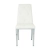 Modern Light Luxury Dining Chair (Set of 2) Upholstery With Electroplated Legs - White - Image 8