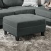 Classic Fabric Ottoman With Birch Wood Legs And High Quality Foam Padding - Charcoal - Image 4