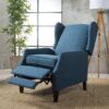Westeros - Wing Back Fabric Upholstered Recliner - Navy Blue - Image 4