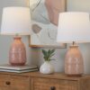 Claudia - Contemporary Lamp (Set of 2) - Rose Tan / Polished Nickel / White - Image 5