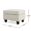 Springfield - Ottoman Contemporary Design Fabric Birch Wood Legs - Beige - Image 5