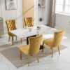 Nikki - Modern, High-End Tufted Solid Wood Contemporary Velvet Upholstered Dining Chair With Golden Stainless Steel Plating Legs, Nailhead Trim (Set of 2) - Gold - Image 16