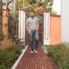 30 Piece Interlocking Deck Tiles Striped Pattern, Square Acacia Hardwood Outdoor Flooring For Patio, Bancony, Pool Side - Brown - Image 42