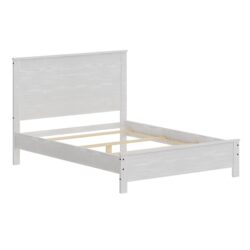 Albany - Twin Bed Frame Modern Rustic Solid Wood With Headboard, Heavy Duty Twin Size, Box Spring Needed - White
